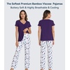 image:imageWiWi Viscose from Bamboo Pajama Sets for Women Super Soft Pjs Short Sleeve with Pants Cooling Sleepwear Loungewear SXXLAdark Purple Dots
