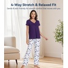 image:imageWiWi Viscose from Bamboo Pajama Sets for Women Super Soft Pjs Short Sleeve with Pants Cooling Sleepwear Loungewear SXXLAdark Purple Dots