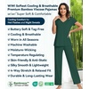 image:imageWiWi Viscose from Bamboo Pajama Sets for Women Super Soft Pjs Short Sleeve with Pants Cooling Sleepwear Loungewear SXXLAfence Green