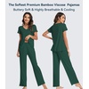 image:imageWiWi Viscose from Bamboo Pajama Sets for Women Super Soft Pjs Short Sleeve with Pants Cooling Sleepwear Loungewear SXXLAfence Green