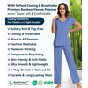 image:imageWiWi Viscose from Bamboo Pajama Sets for Women Super Soft Pjs Short Sleeve with Pants Cooling Sleepwear Loungewear SXXLAfog Blue
