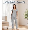image:imageWiWi Viscose from Bamboo Pajama Sets for Women Super Soft Pjs Short Sleeve with Pants Cooling Sleepwear Loungewear SXXLAheather Grey