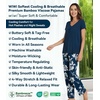 image:imageWiWi Viscose from Bamboo Pajama Sets for Women Super Soft Pjs Short Sleeve with Pants Cooling Sleepwear Loungewear SXXLAink Blue Floral