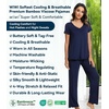 image:imageWiWi Viscose from Bamboo Pajama Sets for Women Super Soft Pjs Short Sleeve with Pants Cooling Sleepwear Loungewear SXXLAnavy