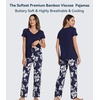 image:imageWiWi Viscose from Bamboo Pajama Sets for Women Super Soft Pjs Short Sleeve with Pants Cooling Sleepwear Loungewear SXXLAnavy Floral