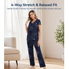 image:imageWiWi Viscose from Bamboo Pajama Sets for Women Super Soft Pjs Short Sleeve with Pants Cooling Sleepwear Loungewear SXXLAnavy Stars