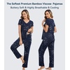image:imageWiWi Viscose from Bamboo Pajama Sets for Women Super Soft Pjs Short Sleeve with Pants Cooling Sleepwear Loungewear SXXLAnavy Stars