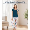 image:imageWiWi Viscose from Bamboo Pajama Sets for Women Super Soft Pjs Short Sleeve with Pants Cooling Sleepwear Loungewear SXXLApumpkin