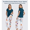 image:imageWiWi Viscose from Bamboo Pajama Sets for Women Super Soft Pjs Short Sleeve with Pants Cooling Sleepwear Loungewear SXXLApumpkin