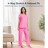 image:imageWiWi Viscose from Bamboo Pajama Sets for Women Super Soft Pjs Short Sleeve with Pants Cooling Sleepwear Loungewear SXXLAraspberry Pink
