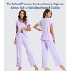 image:imageWiWi Viscose from Bamboo Pajama Sets for Women Super Soft Pjs Short Sleeve with Pants Cooling Sleepwear Loungewear SXXLAtaro Purple