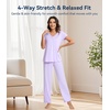 image:imageWiWi Viscose from Bamboo Pajama Sets for Women Super Soft Pjs Short Sleeve with Pants Cooling Sleepwear Loungewear SXXLAtaro Purple
