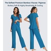 image:imageWiWi Viscose from Bamboo Pajama Sets for Women Super Soft Pjs Short Sleeve with Pants Cooling Sleepwear Loungewear SXXLAteal Blue