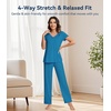 image:imageWiWi Viscose from Bamboo Pajama Sets for Women Super Soft Pjs Short Sleeve with Pants Cooling Sleepwear Loungewear SXXLAteal Blue