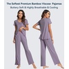 image:imageWiWi Viscose from Bamboo Pajama Sets for Women Super Soft Pjs Short Sleeve with Pants Cooling Sleepwear Loungewear SXXLAviolet