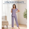 image:imageWiWi Viscose from Bamboo Pajama Sets for Women Super Soft Pjs Short Sleeve with Pants Cooling Sleepwear Loungewear SXXLAviolet