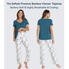 image:imageWiWi Viscose from Bamboo Pajama Sets for Women Super Soft Pjs Short Sleeve with Pants Cooling Sleepwear Loungewear SXXLAwhiteGreen Dots