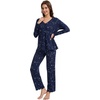 image:imageWiWi Viscose from Bamboo Pajama Sets for Women Super Soft Pjs Short Sleeve with Pants Cooling Sleepwear Loungewear SXXLBblue Constellation