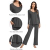 image:imageWiWi Viscose from Bamboo Pajama Sets for Women Super Soft Pjs Short Sleeve with Pants Cooling Sleepwear Loungewear SXXLBcharcoal Heather