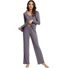 image:imageWiWi Viscose from Bamboo Pajama Sets for Women Super Soft Pjs Short Sleeve with Pants Cooling Sleepwear Loungewear SXXLBdark Grey