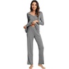 image:imageWiWi Viscose from Bamboo Pajama Sets for Women Super Soft Pjs Short Sleeve with Pants Cooling Sleepwear Loungewear SXXLBdark Heather Grey
