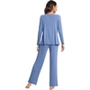 image:imageWiWi Viscose from Bamboo Pajama Sets for Women Super Soft Pjs Short Sleeve with Pants Cooling Sleepwear Loungewear SXXLBfog Blue