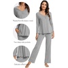 image:imageWiWi Viscose from Bamboo Pajama Sets for Women Super Soft Pjs Short Sleeve with Pants Cooling Sleepwear Loungewear SXXLBheather Grey
