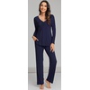 image:imageWiWi Viscose from Bamboo Pajama Sets for Women Super Soft Pjs Short Sleeve with Pants Cooling Sleepwear Loungewear SXXLBnavy