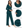image:imageWiWi Viscose from Bamboo Pajama Sets for Women Super Soft Pjs Short Sleeve with Pants Cooling Sleepwear Loungewear SXXLBpeacock Green
