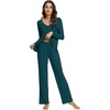 image:imageWiWi Viscose from Bamboo Pajama Sets for Women Super Soft Pjs Short Sleeve with Pants Cooling Sleepwear Loungewear SXXLBpeacock Green