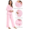 image:imageWiWi Viscose from Bamboo Pajama Sets for Women Super Soft Pjs Short Sleeve with Pants Cooling Sleepwear Loungewear SXXLBpink