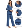 image:imageWiWi Viscose from Bamboo Pajama Sets for Women Super Soft Pjs Short Sleeve with Pants Cooling Sleepwear Loungewear SXXLBprussian Blue