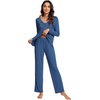 image:imageWiWi Viscose from Bamboo Pajama Sets for Women Super Soft Pjs Short Sleeve with Pants Cooling Sleepwear Loungewear SXXLBprussian Blue