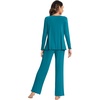 image:imageWiWi Viscose from Bamboo Pajama Sets for Women Super Soft Pjs Short Sleeve with Pants Cooling Sleepwear Loungewear SXXLBteal Blue