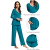image:imageWiWi Viscose from Bamboo Pajama Sets for Women Super Soft Pjs Short Sleeve with Pants Cooling Sleepwear Loungewear SXXLBteal Blue