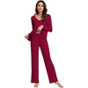image:imageWiWi Viscose from Bamboo Pajama Sets for Women Super Soft Pjs Short Sleeve with Pants Cooling Sleepwear Loungewear SXXLBwine