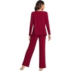 image:imageWiWi Viscose from Bamboo Pajama Sets for Women Super Soft Pjs Short Sleeve with Pants Cooling Sleepwear Loungewear SXXLBwine