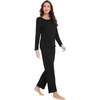 image:imageWiWi Viscose from Bamboo Pajama Sets for Women Super Soft Pjs Short Sleeve with Pants Cooling Sleepwear Loungewear SXXLCblack