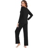 image:imageWiWi Viscose from Bamboo Pajama Sets for Women Super Soft Pjs Short Sleeve with Pants Cooling Sleepwear Loungewear SXXLCblack