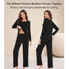 image:imageWiWi Viscose from Bamboo Pajama Sets for Women Super Soft Pjs Short Sleeve with Pants Cooling Sleepwear Loungewear SXXLCblack