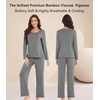 image:imageWiWi Viscose from Bamboo Pajama Sets for Women Super Soft Pjs Short Sleeve with Pants Cooling Sleepwear Loungewear SXXLCdark Heather Grey