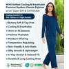 image:imageWiWi Viscose from Bamboo Pajama Sets for Women Super Soft Pjs Short Sleeve with Pants Cooling Sleepwear Loungewear SXXLCink Blue