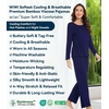 image:imageWiWi Viscose from Bamboo Pajama Sets for Women Super Soft Pjs Short Sleeve with Pants Cooling Sleepwear Loungewear SXXLCnavy
