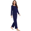 image:imageWiWi Viscose from Bamboo Pajama Sets for Women Super Soft Pjs Short Sleeve with Pants Cooling Sleepwear Loungewear SXXLCnavy