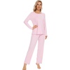 image:imageWiWi Viscose from Bamboo Pajama Sets for Women Super Soft Pjs Short Sleeve with Pants Cooling Sleepwear Loungewear SXXLCpink