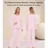 image:imageWiWi Viscose from Bamboo Pajama Sets for Women Super Soft Pjs Short Sleeve with Pants Cooling Sleepwear Loungewear SXXLCpink