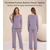 image:imageWiWi Viscose from Bamboo Pajama Sets for Women Super Soft Pjs Short Sleeve with Pants Cooling Sleepwear Loungewear SXXLCviolet