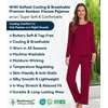 image:imageWiWi Viscose from Bamboo Pajama Sets for Women Super Soft Pjs Short Sleeve with Pants Cooling Sleepwear Loungewear SXXLCwine