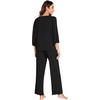 image:imageWiWi Viscose from Bamboo Pajama Sets for Women Super Soft Pjs Short Sleeve with Pants Cooling Sleepwear Loungewear SXXLDblack