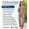 image:imageWiWi Viscose from Bamboo Pajama Sets for Women Super Soft Pjs Short Sleeve with Pants Cooling Sleepwear Loungewear SXXLDcamel